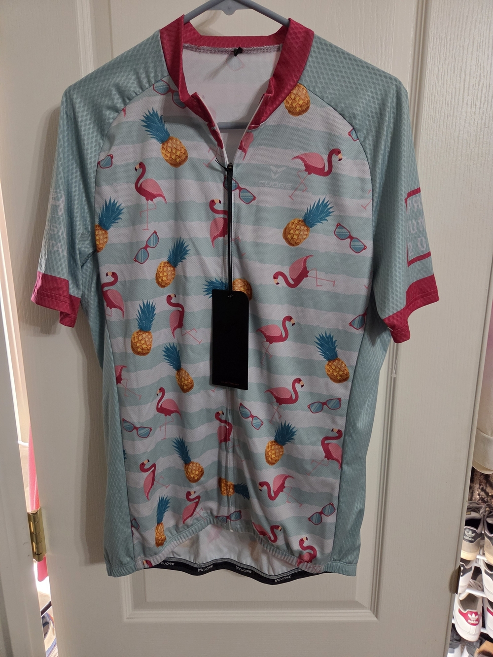 CUORE Switzerland BRAG Spring Tune Up 2023 Cycling Jersey Men L NWT Flamingo